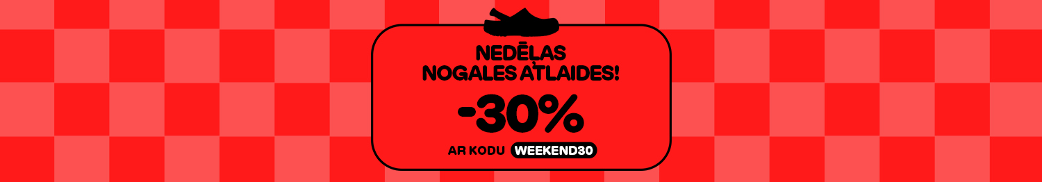 No 23.&ndash;25. janvārim tikai atlasītām precēm 30% atlaide ar kodu WEEKEND30. Nepalaidiet garām izdevīgu piedāvājumu Crocs.lv!